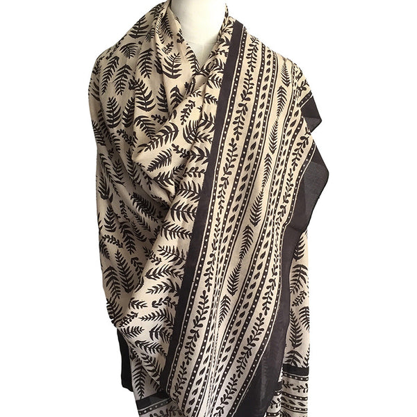 Handmade Indian scarf block printed with tropical orchid design – Pallu  Design