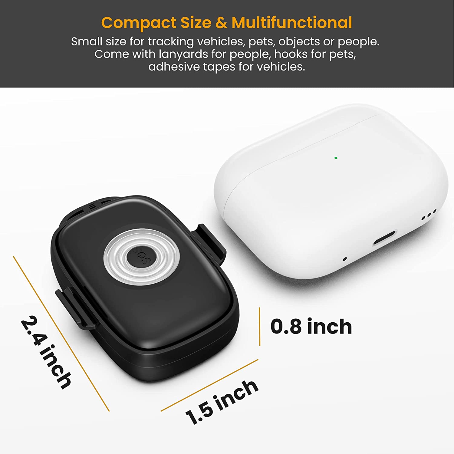 ABLEGRID GT-180C Small GPS Tracker for Vehicles Pets People 4G Real-time Tracking 1 Year Data Plan Included【 Prepaid Subscription Version】
