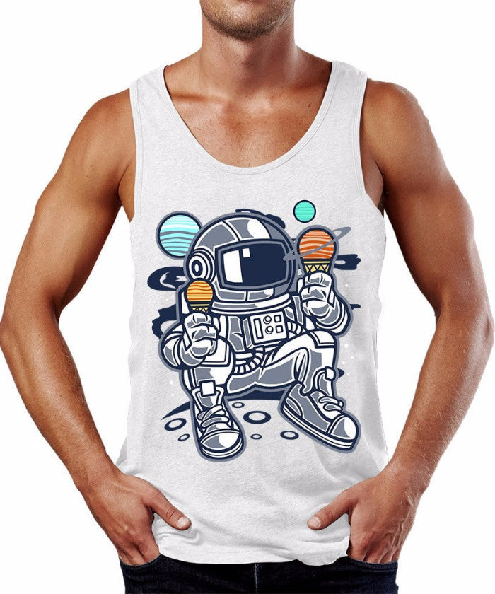 Astronaut Ice Cream Tank Top | Mens Rave Tank Tops | Mens Rave Outfits ...