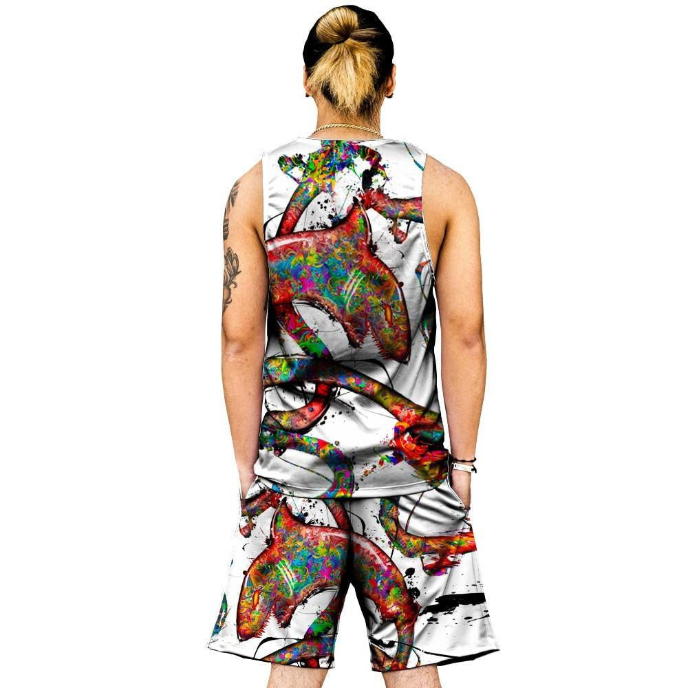 Inked Shark Tank and Shorts Rave Outfit| Mens Rave Outfits | EDM Tanks ...