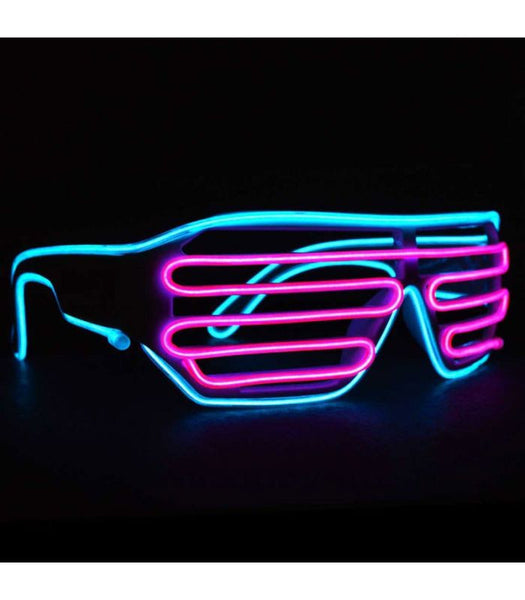 Cyan Pink Light Up Shutter Shades by 