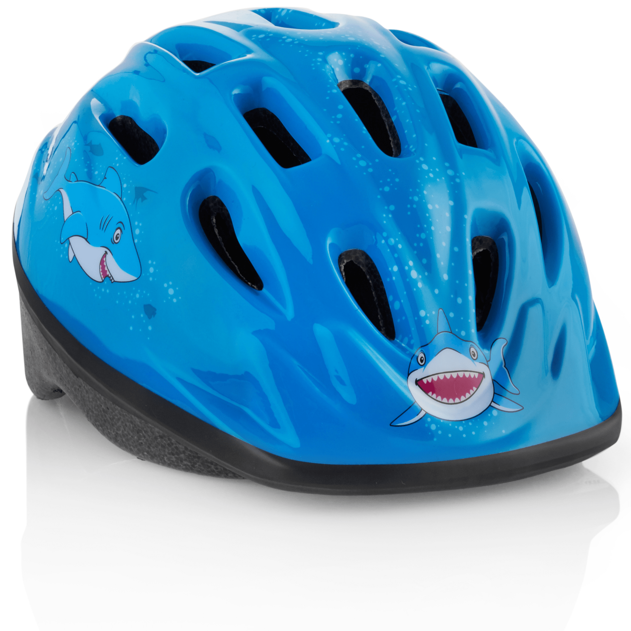 Kids Bike Helmet with Blue Shark Design â Adjustable - For Ages 3-8 â TeamObsidian