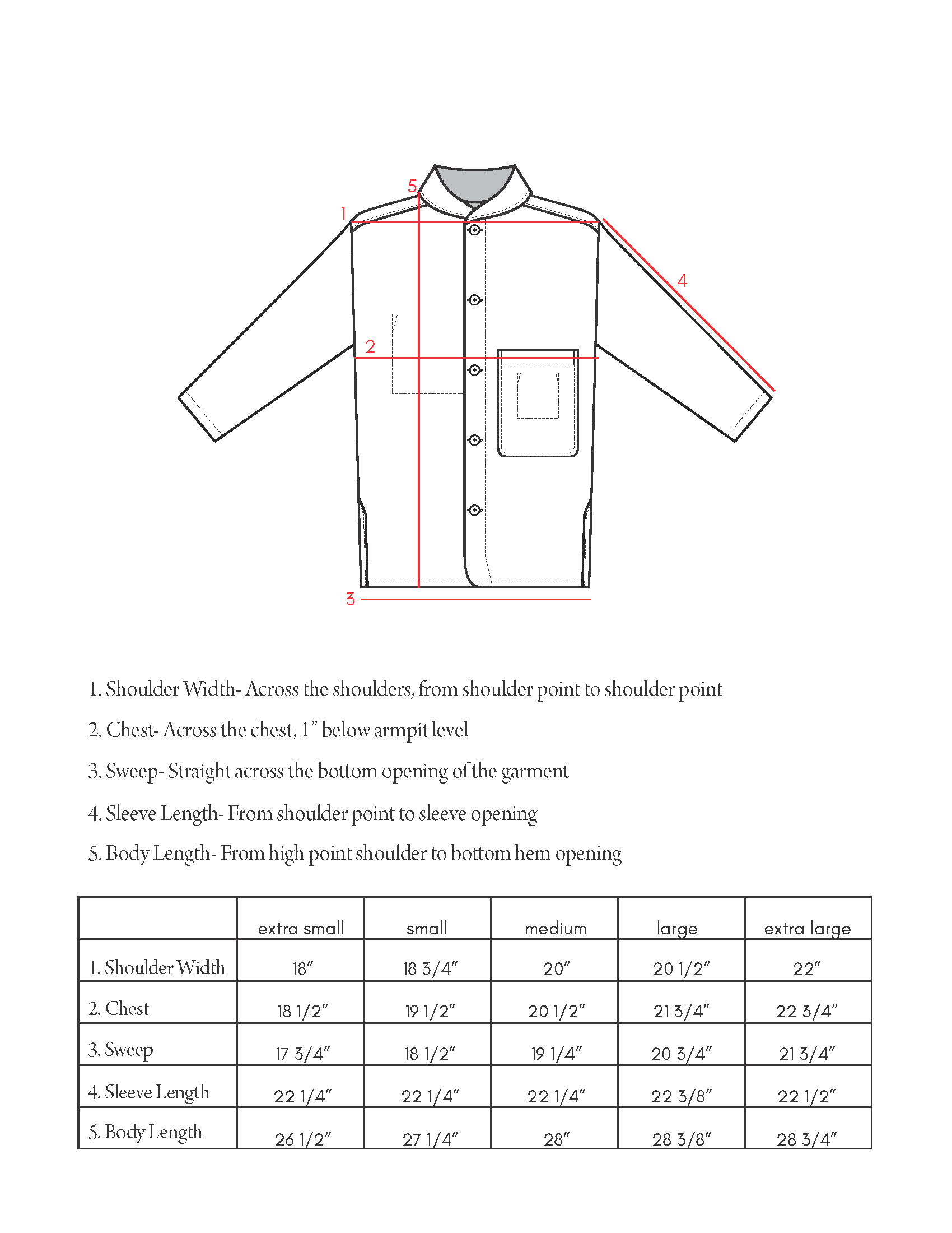 Sizing Chart – Imperfects