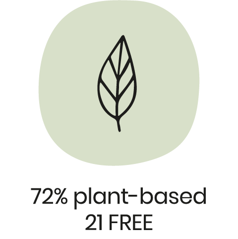 72% plant-based and 21-FREE