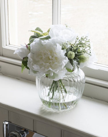 Realistic Faux Flower Arrangements with greenery stems