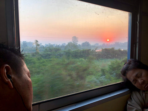 Tall Man travels night train to Sukhothai
