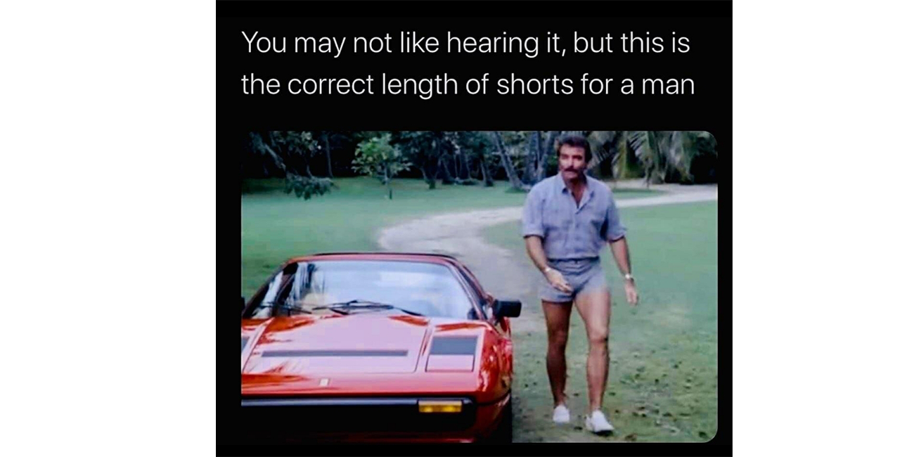 Tom Selleck Magnum PI Celebrity Birthday Tall Guy Short Shorts