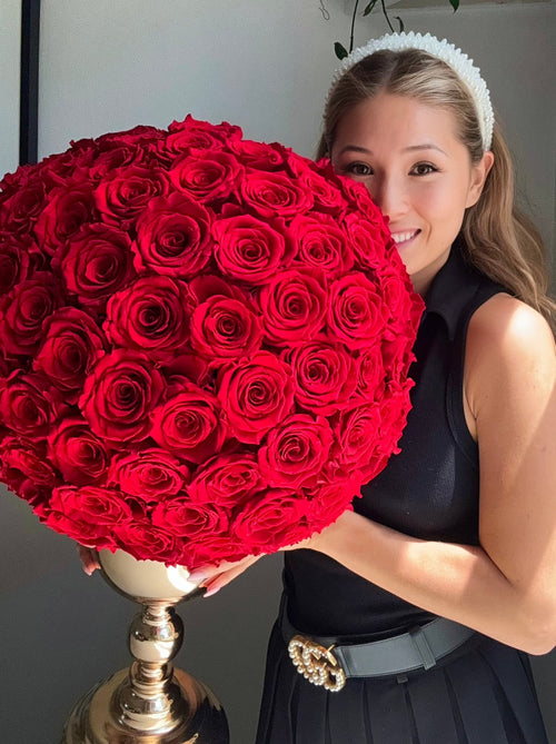 GRAND GESTURE: Gold Chalice Over 150 Everlasting Roses - Sydney delivery only