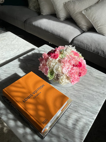 Louis Vuitton Book and Luxury Everlasting Flower Arrangement