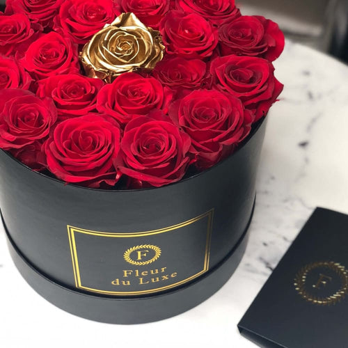 GOLD ROSES : Center Special Round Box