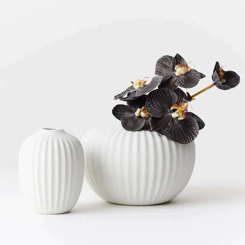 HOME: White Ribbed Pot