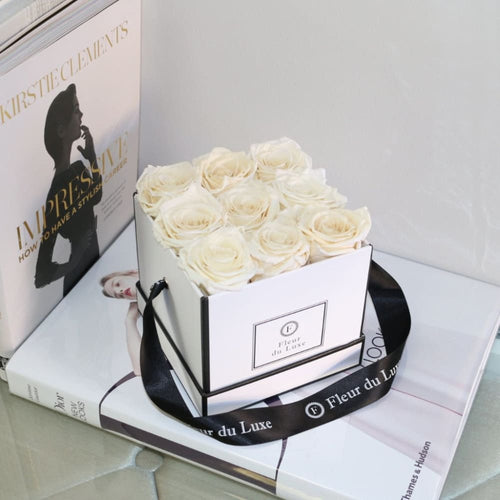 SQUARE BOX: Everlasting White Rose Collection