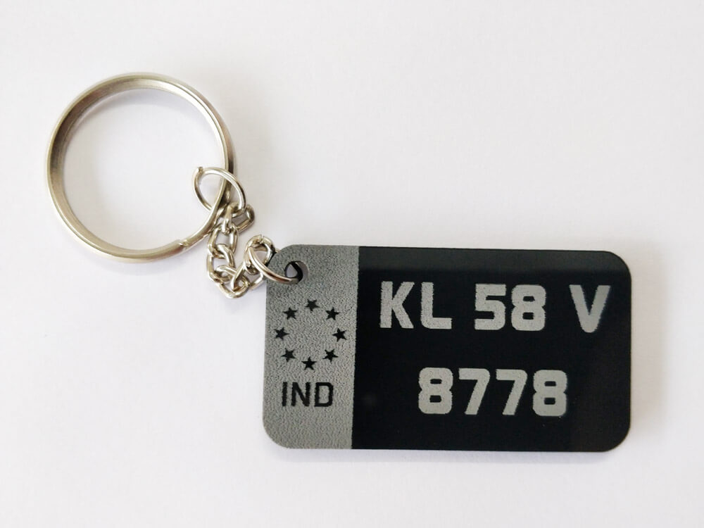 Mini Engraved Number Plate Keychain Wisholize