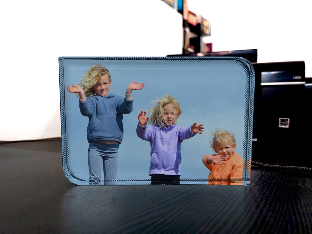 Crystal Photo Stand- Rounded Edge Big