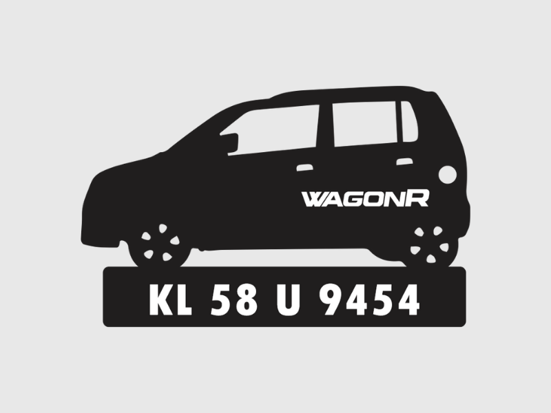 Car Shape Number Plate Keychain Vs71 Maruti Suzuki Wagon R Wisholize