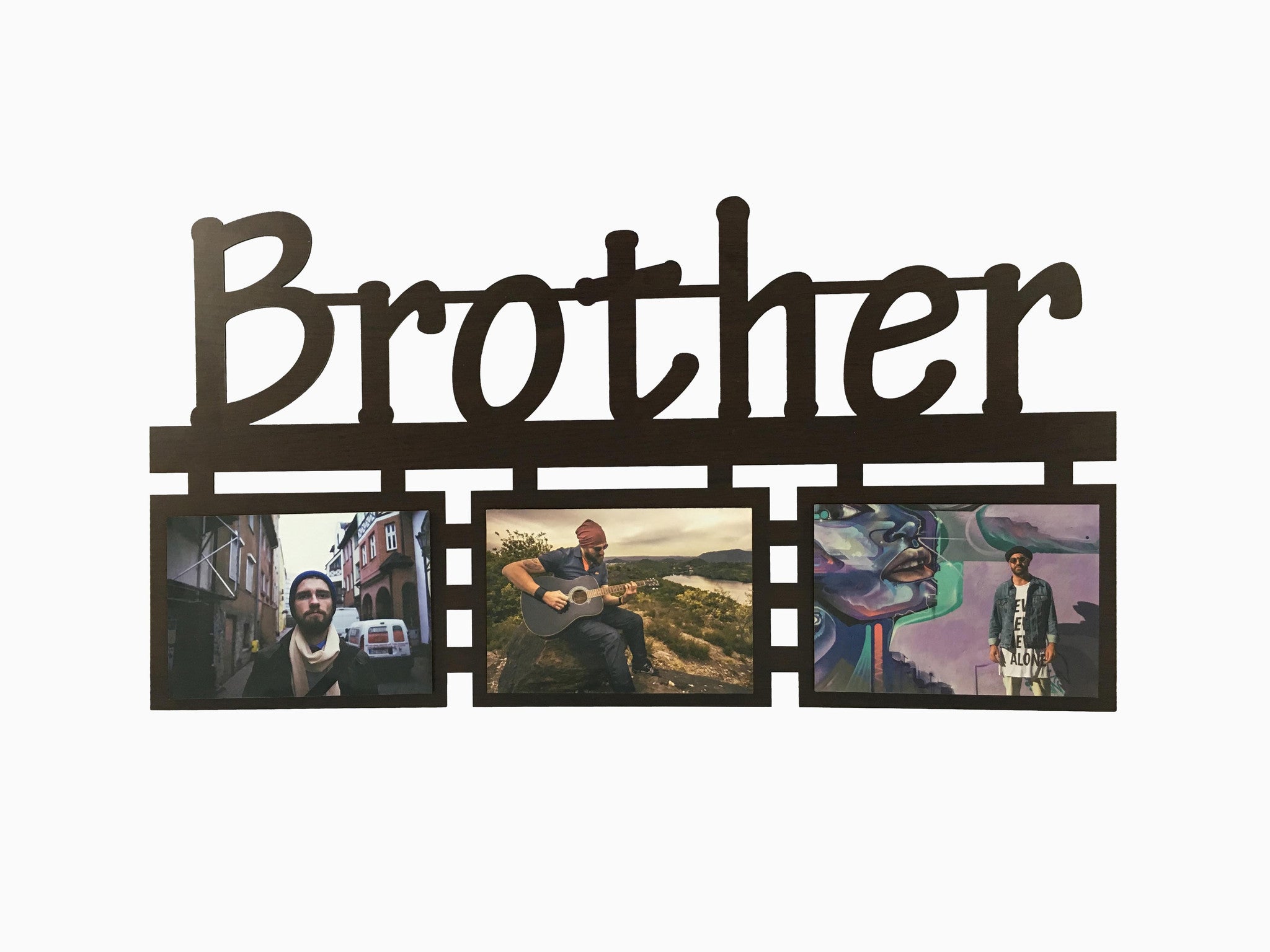 Wooden Wall Hanging Frame- Brother 3 Photos – Wisholize