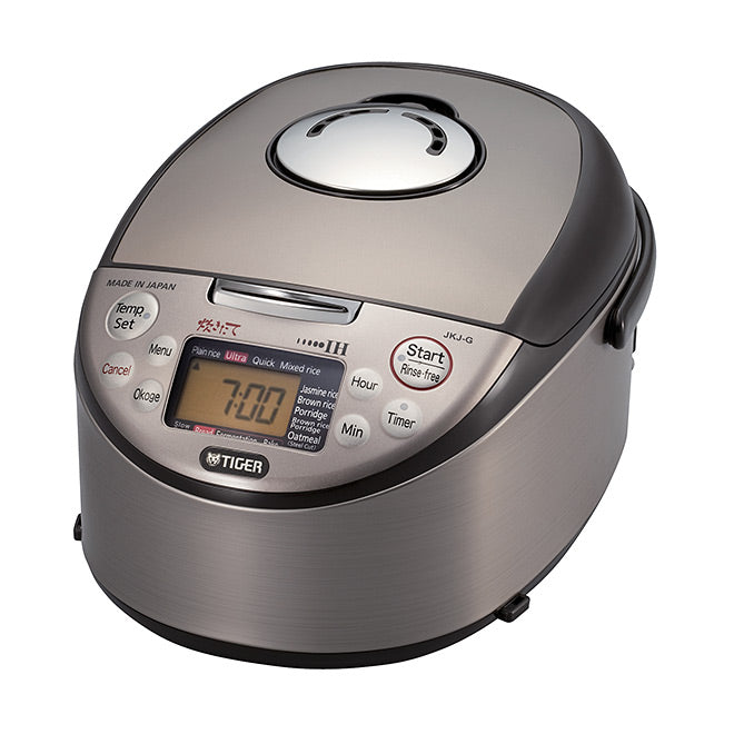 Tiger JNP-S55U Rice Cooker and Warmer, Stainless Steel Gray, 6 Cups Cooked/  3 Cups Uncooked Made in Japan 