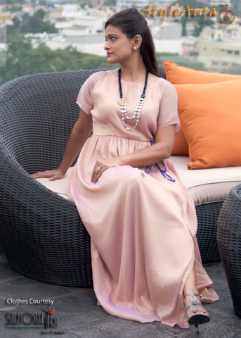 StyleAura Image – Shubha in long maxi dress with long necklace 2