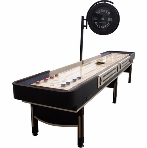 shuffleboard table with electronic scoring