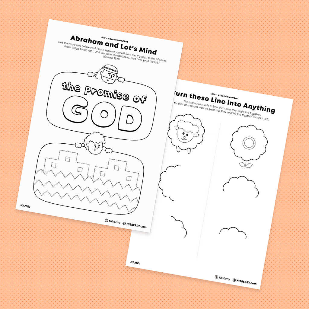 Abraham and Lot  Bible lesson Activity Printables for kids