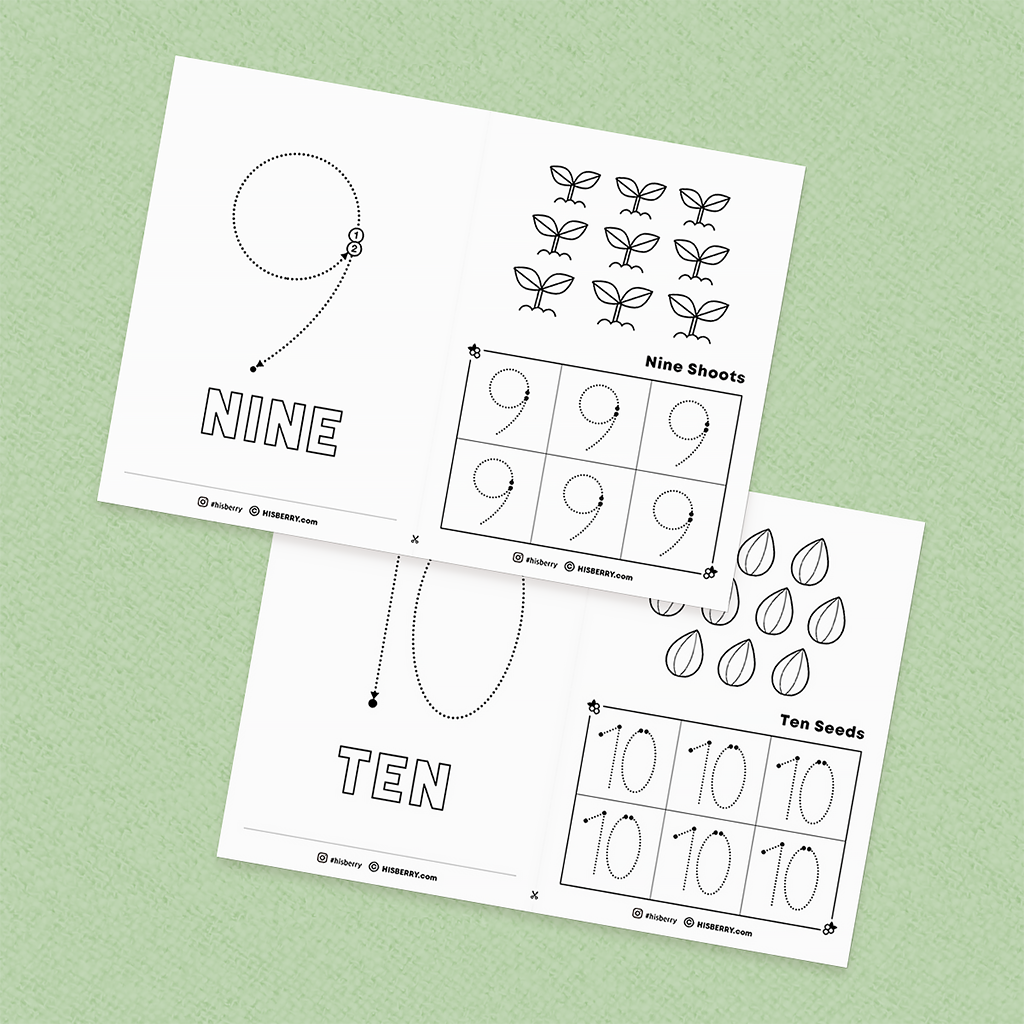 [Spring Math] Tracing numbers 1-10 worksheets