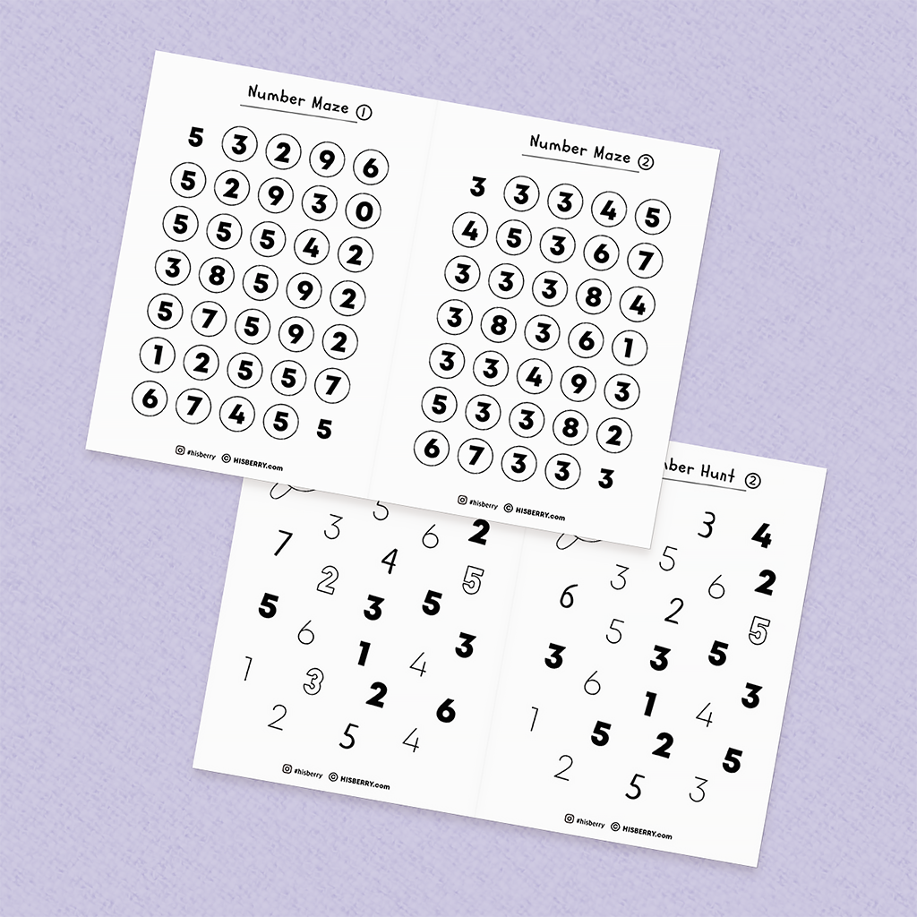 [Spring Math] Counting numbers 1-5 worksheets MiniBook