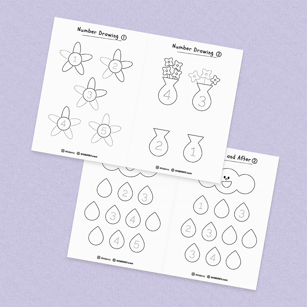 [Spring Math] Counting numbers 1-5 worksheets MiniBook