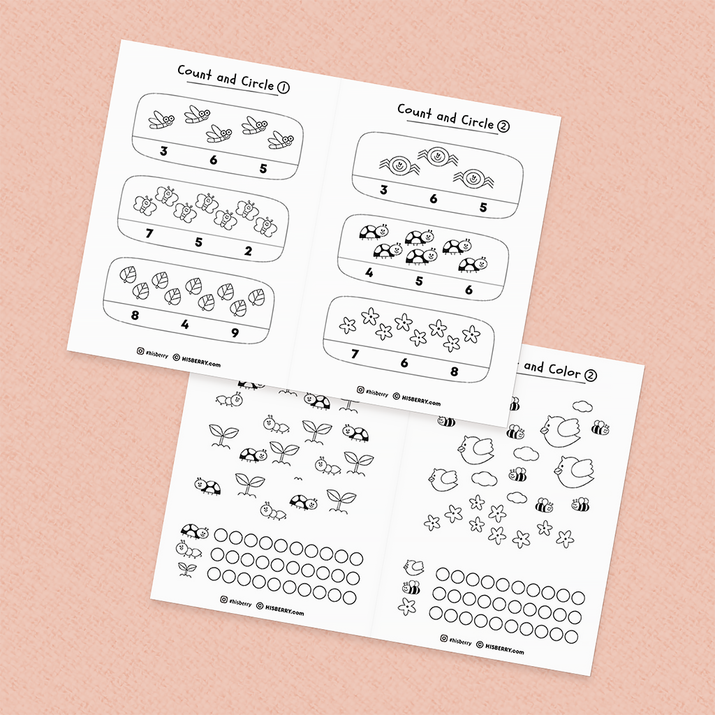 Counting numbers 1-10 worksheets Mini Book