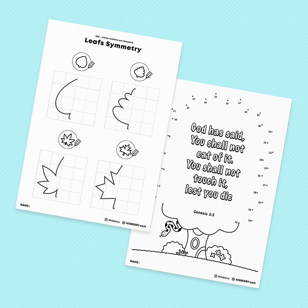 The Fall of Eden Adam and Eve 's sin Bible lesson drawing coloring pages Printables for kids