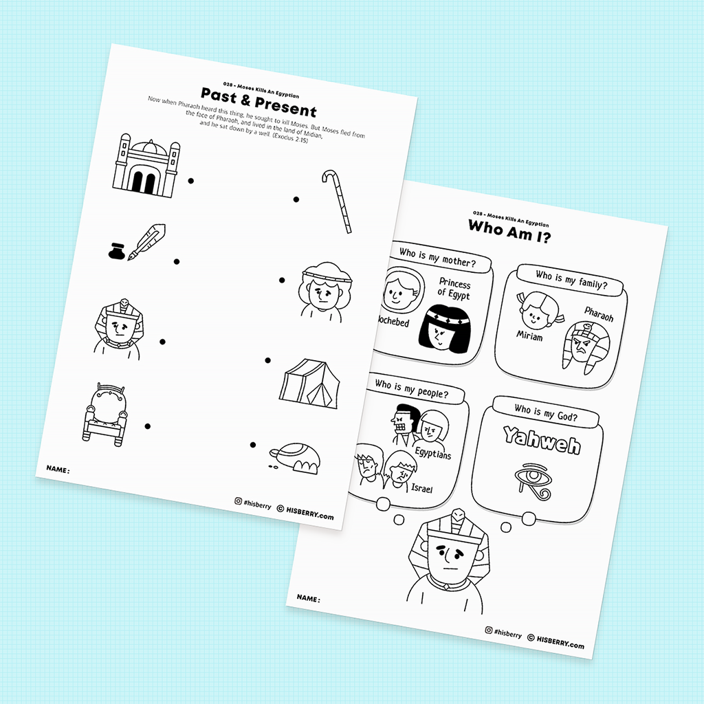 Moses Kills An Egyptian - Activity Worksheets