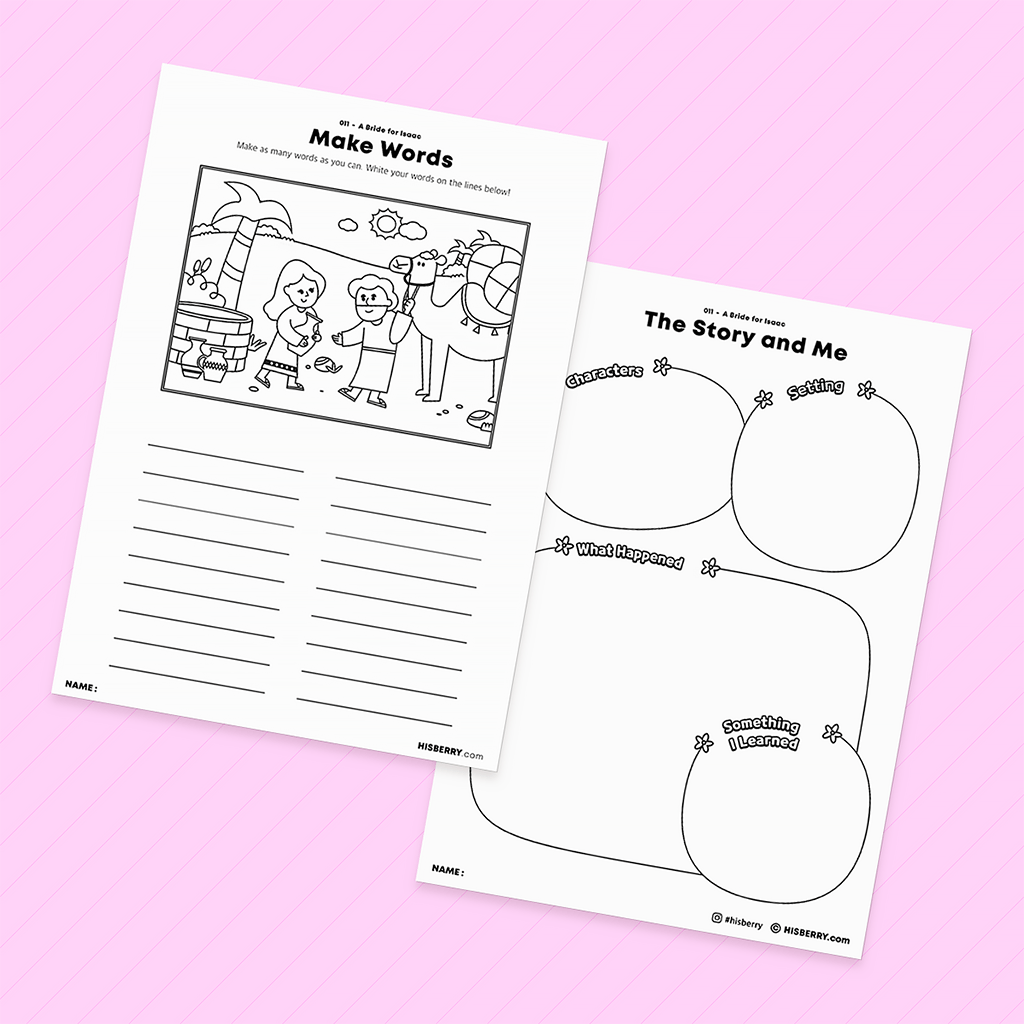 A Bride for Isaac - Bible Verse Activity Worksheets