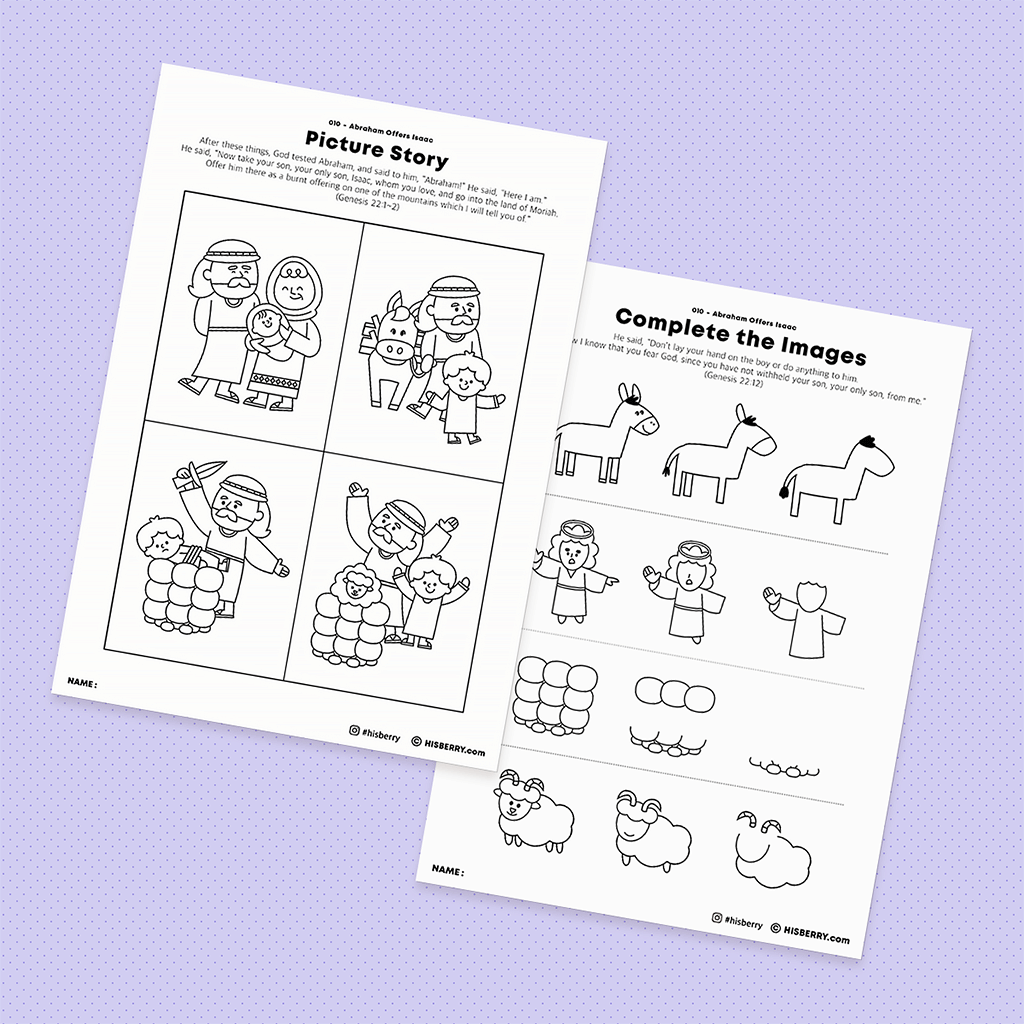 Abraham Offers Isaac - Drawing Coloring Pages Printable