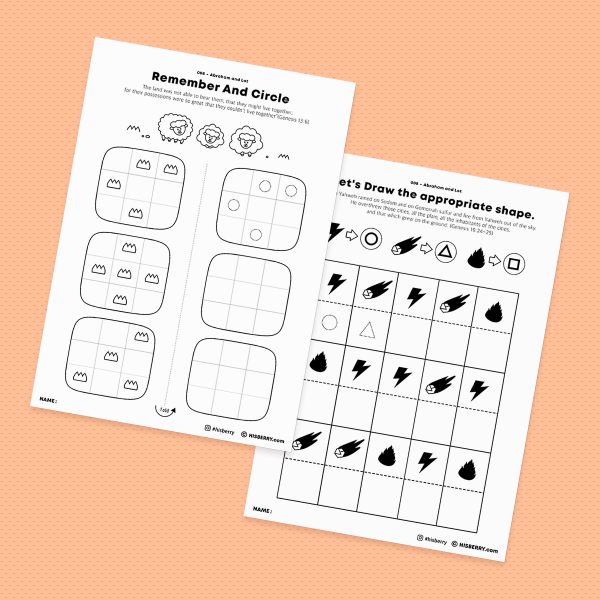 Abraham and Lot  Bible lesson Activity Printables for kids