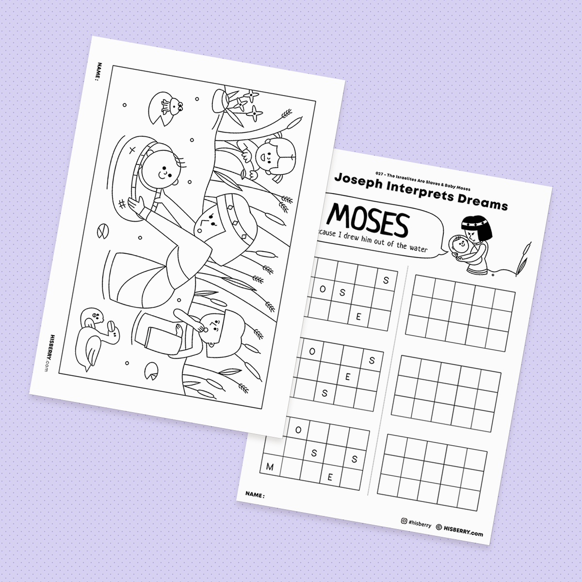 The Israelites Are Slaves & Baby Moses - Drawing Coloring Pages Printable
