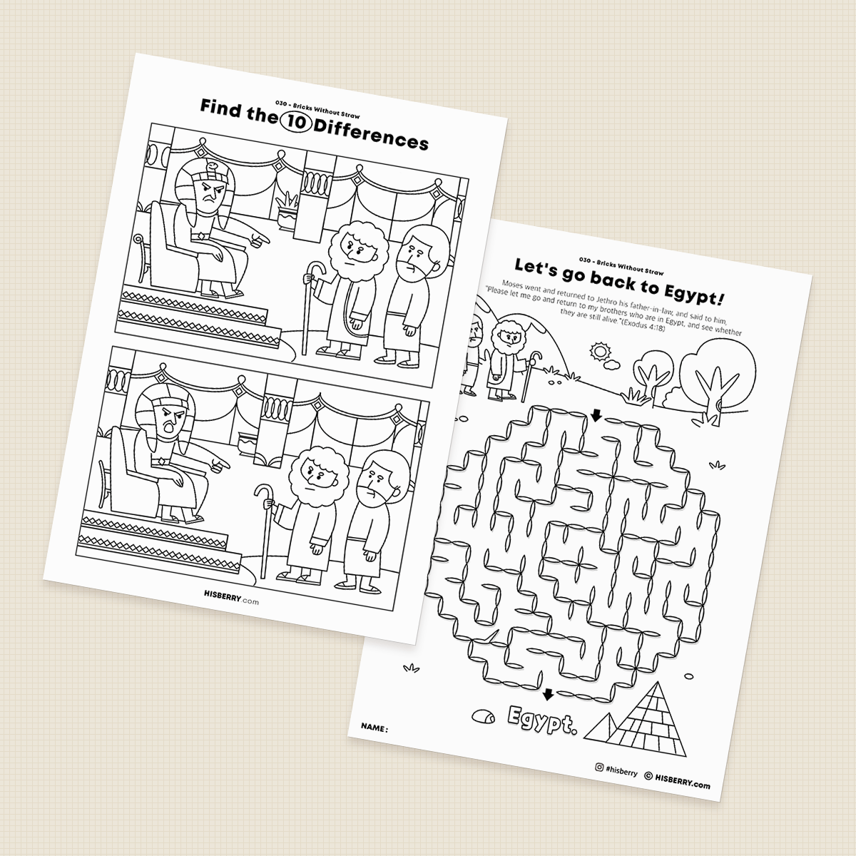 Bricks Without Straw - Activity Worksheets