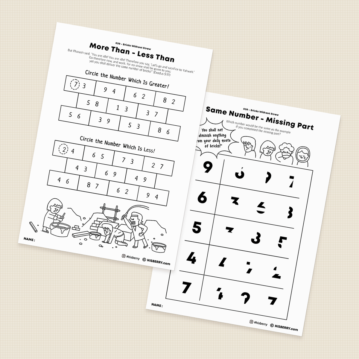 Bricks Without Straw - Activity Worksheets