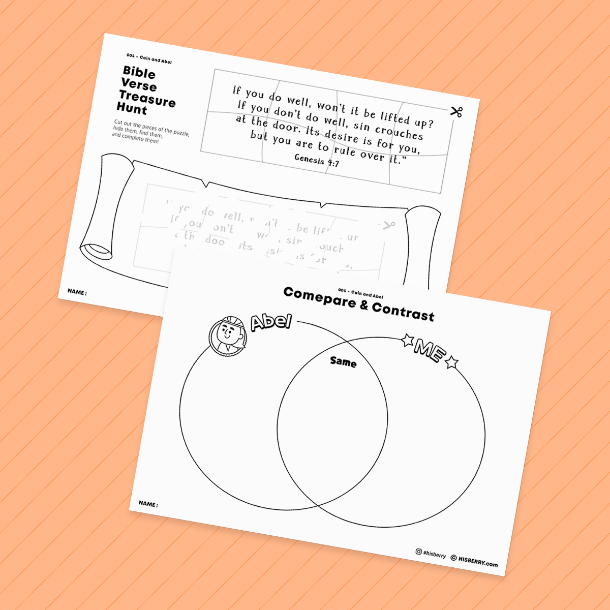 cain and abel word search