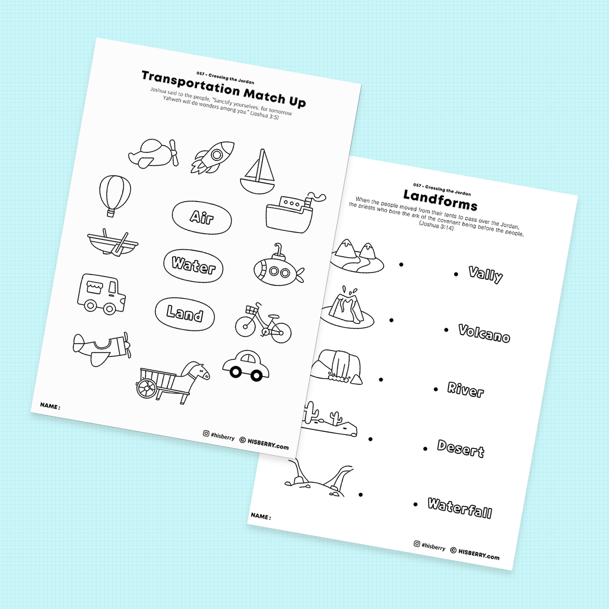 Crossing-the-Jordan-Bible-lesson-Activity-Printables-worksheet