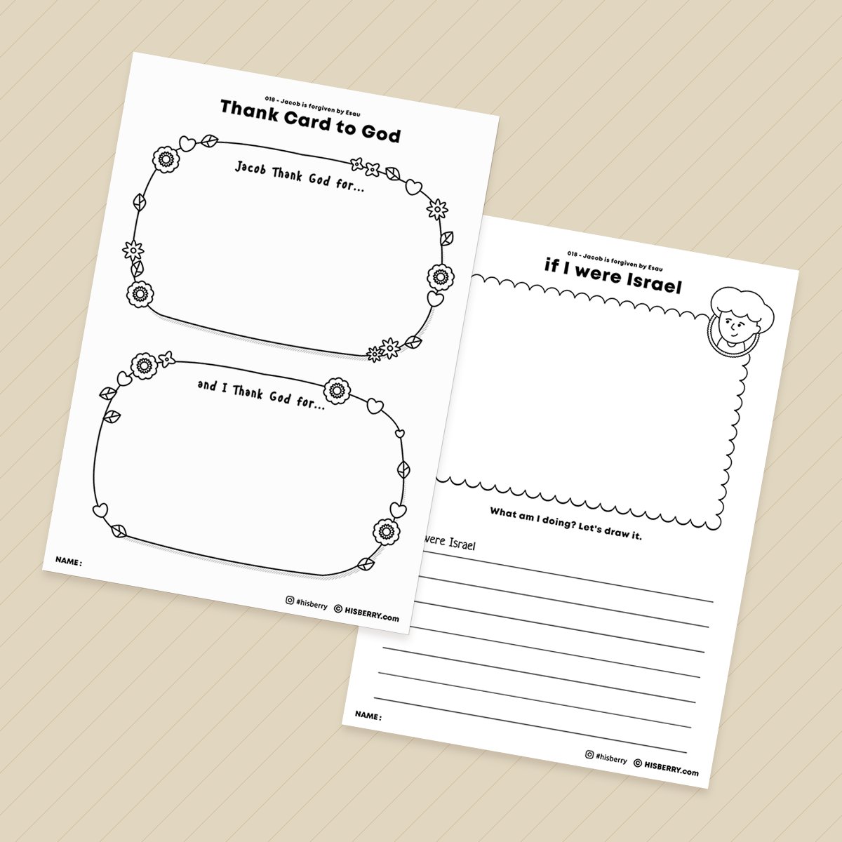 Jacob is forgiven by Esau - Bible Verse Activity Worksheets
