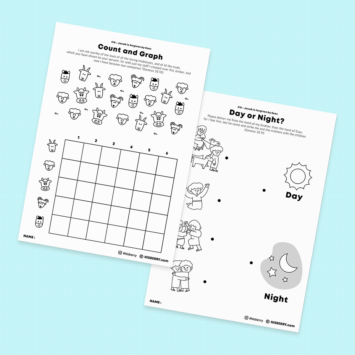 Jacob is forgiven by Esau - Activity Worksheets