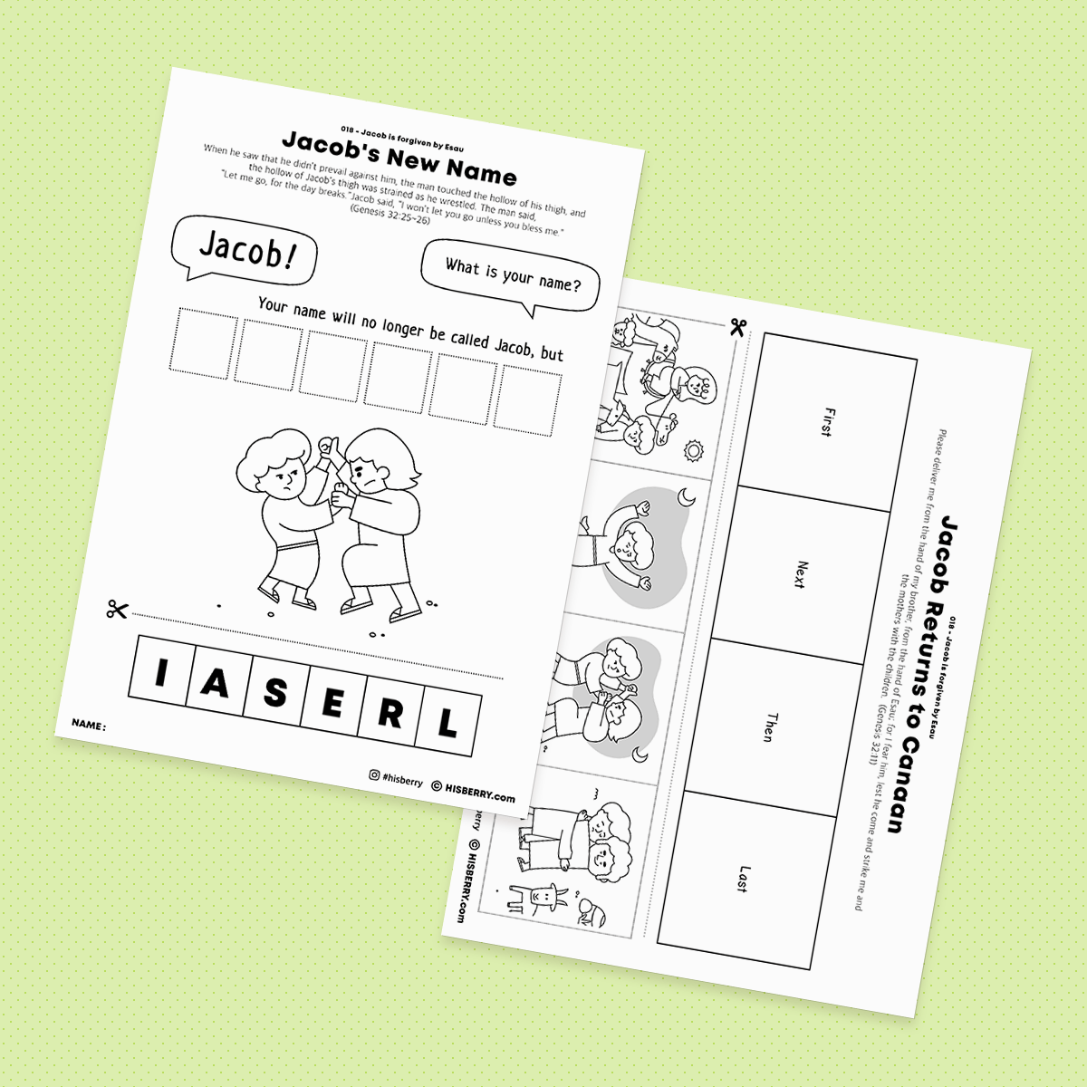 Jacob is forgiven by Esau - Drawing Coloring Pages Printable