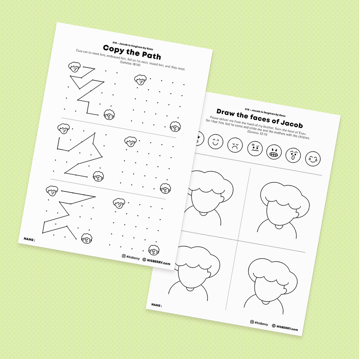 Jacob is forgiven by Esau - Drawing Coloring Pages Printable