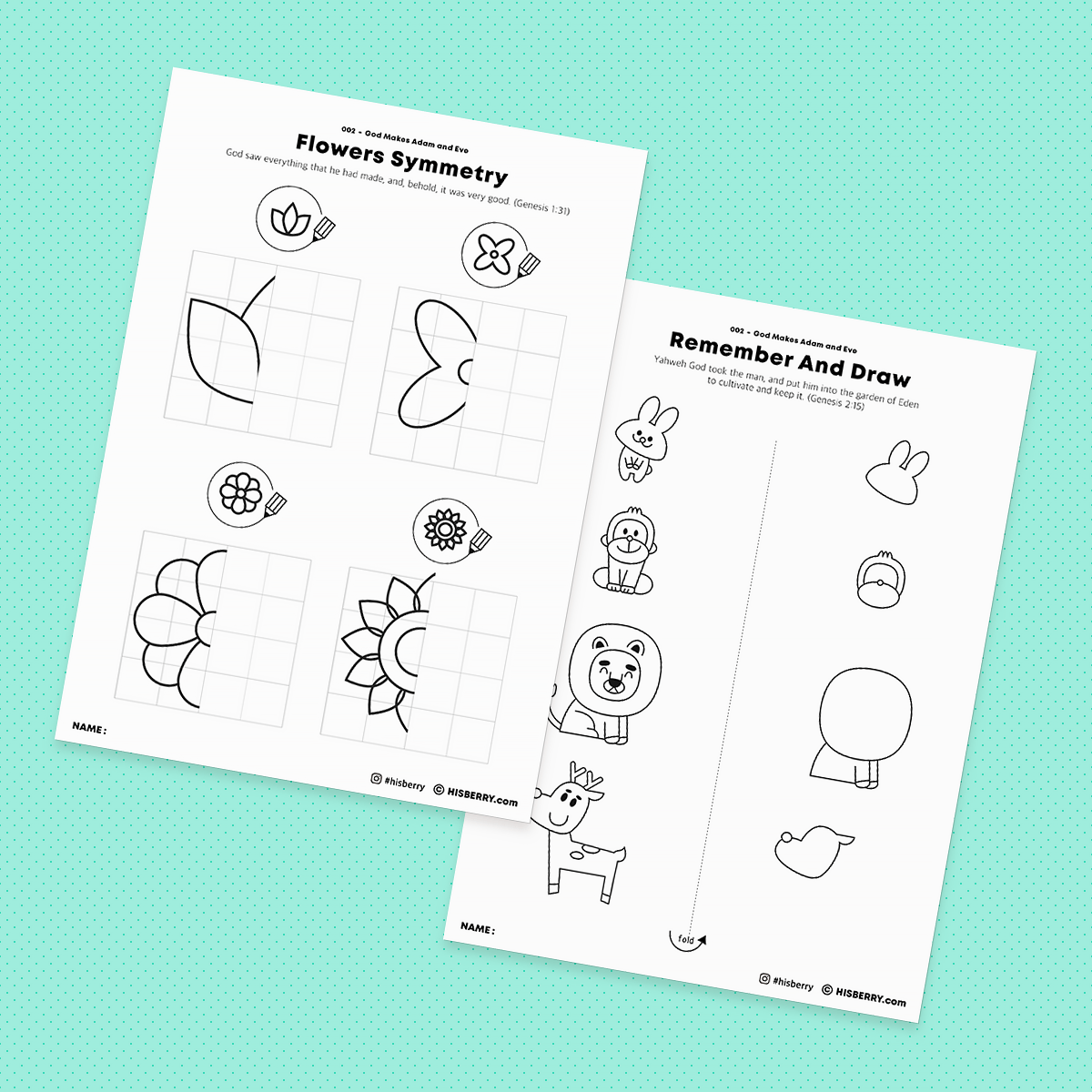 The Garden of Eden Adam and Eve Bible lesson Activity Printables for kids