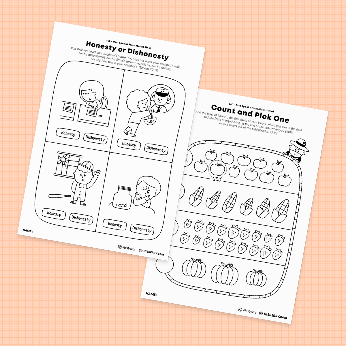 God Speaks From Mount Sinai - Activity Worksheets