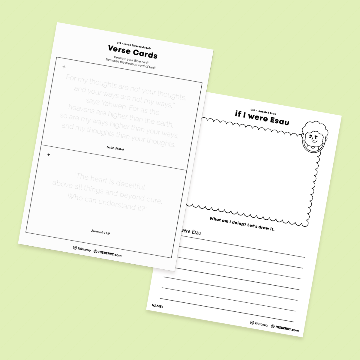 Isaac Blesses Jacob - Bible Verse Activity Worksheets