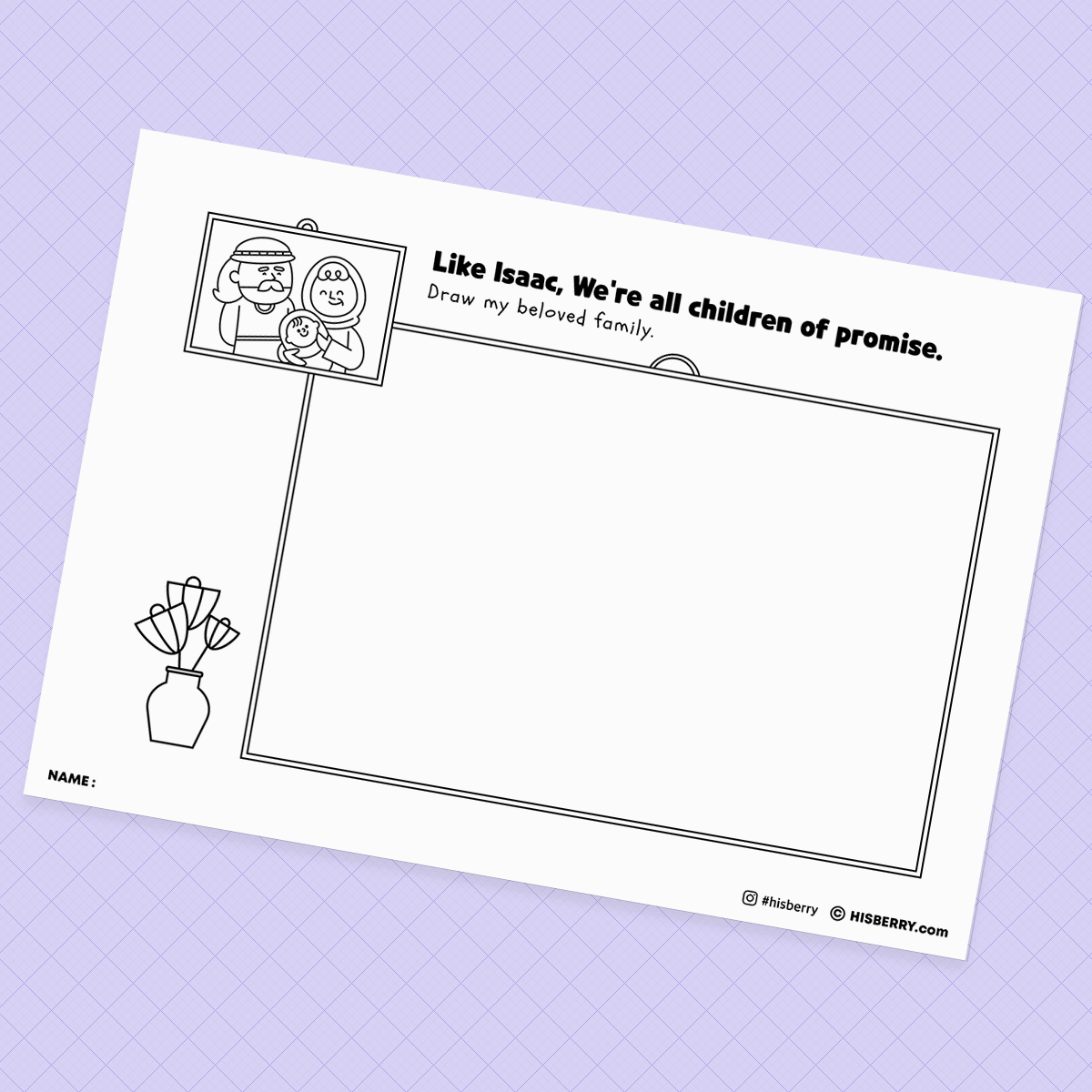 Isaac is Born - Creative Drawing Pages Printable