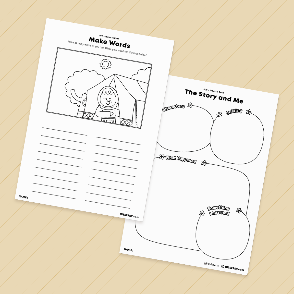 Isaac is Born Bible lesson Activity Printables for kids