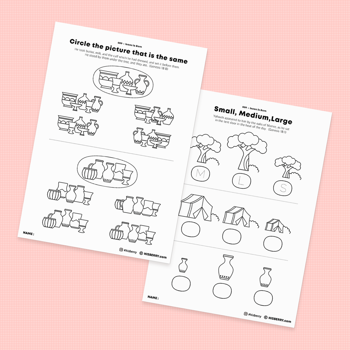 Isaac is Born Bible lesson Activity Printables for kids