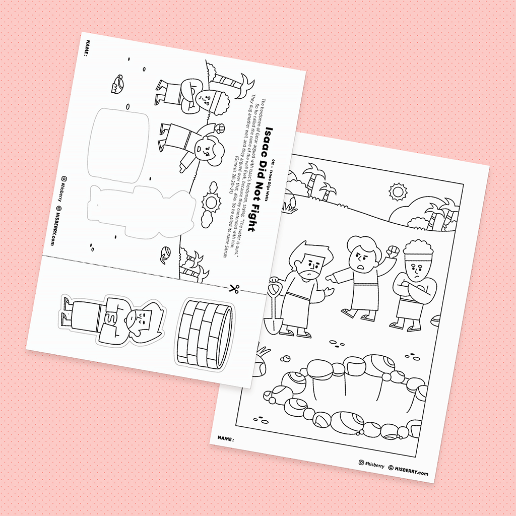 Isaac Digs Wells - Drawing Coloring Pages Printable