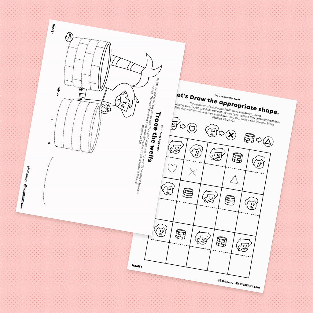 Isaac Digs Wells - Drawing Coloring Pages Printable